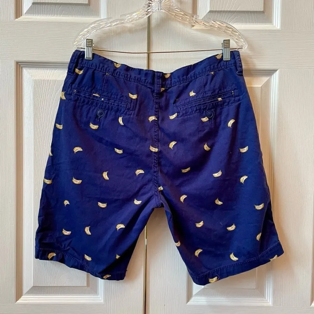 BLUE WITH BANANAS FLEX CLASSIC FIT SHORTS BY ARIZONA JEAN CO SIZE 34 EUC